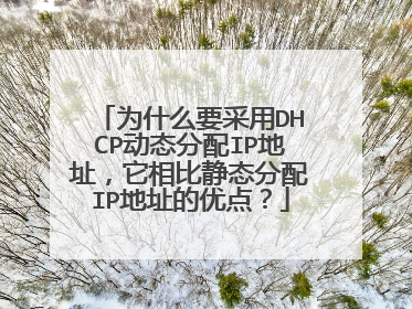 为什么要采用DHCP动态分配IP地址，它相比静态分配IP地址的优点？