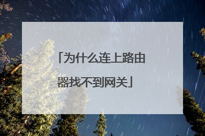 为什么连上路由器找不到网关