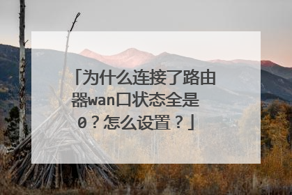为什么连接了路由器wan口状态全是0?怎么设置?