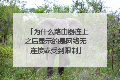 为什么路由器连上之后显示的是网络无连接或受到限制