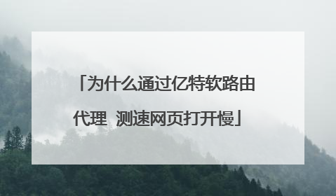 为什么通过亿特软路由代理 测速网页打开慢