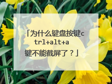 为什么键盘按键ctrl+alt+a键不能截屏了?
