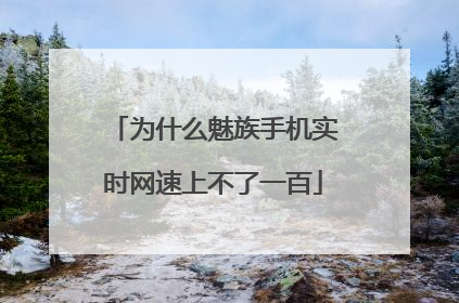 为什么魅族手机实时网速上不了一百