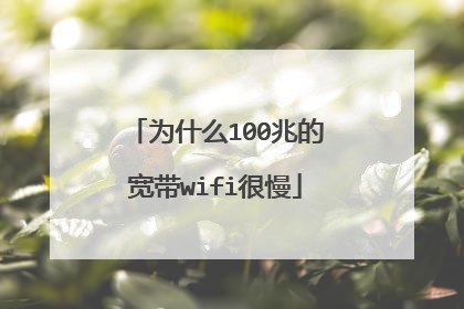 为什么100兆的宽带wifi很慢