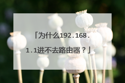 为什么192.168.1.1进不去路由器?