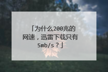 为什么200兆的网速,迅雷下载只有5mb/s?