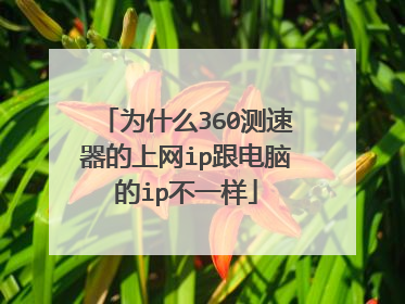 为什么360测速器的上网ip跟电脑的ip不一样
