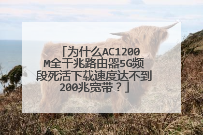 为什么AC1200M全千兆路由器5G频段死活下载速度达不到200兆宽带?