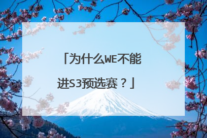 为什么WE不能进S3预选赛？