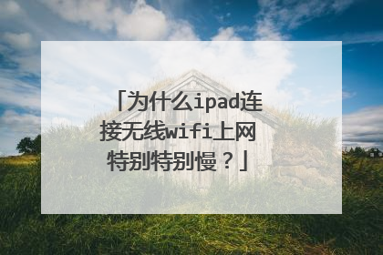 为什么ipad连接无线wifi上网特别特别慢？