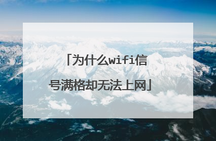 为什么wifi信号满格却无法上网