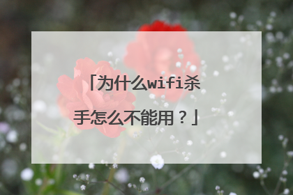 为什么wifi杀手怎么不能用？