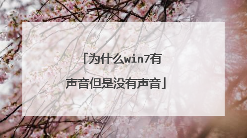 为什么win7有声音但是没有声音