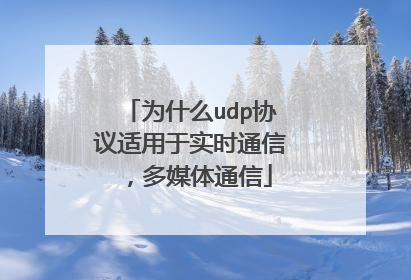 为什么udp协议适用于实时通信,多媒体通信