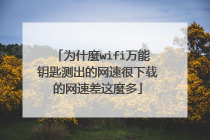 为什麼wifi万能钥匙测出的网速很下载的网速差这麼多