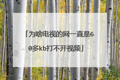 为啥电视的网一直是60多kb打不开视频