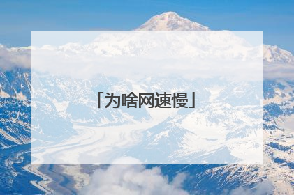 为啥网速慢