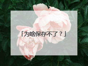 为啥保存不了?