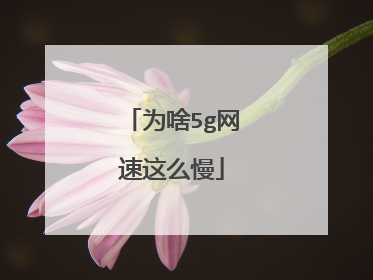 为啥5g网速这么慢
