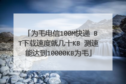 为毛电信100M快递 BT下载速度就几十KB 测速能达到10000KB为毛