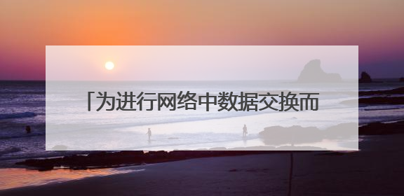 为进行网络中数据交换而建立的_叫做网络协议