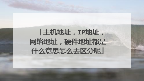 主机地址,IP地址,网络地址,硬件地址都是什么意思怎么去区分呢