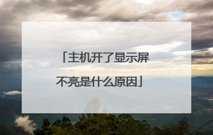 主机开了显示屏不亮是什么原因