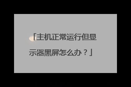 主机正常运行但显示器黑屏怎么办？