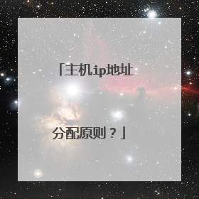 主机ip地址分配原则?