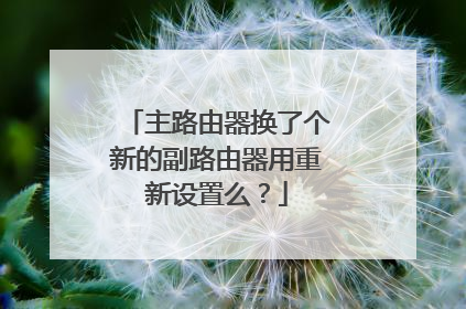 主路由器换了个新的副路由器用重新设置么?