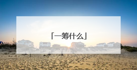 一筹什么