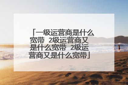 一级运营商是什么宽带 2级运营商又是什么宽带 2级运营商又是什么宽带