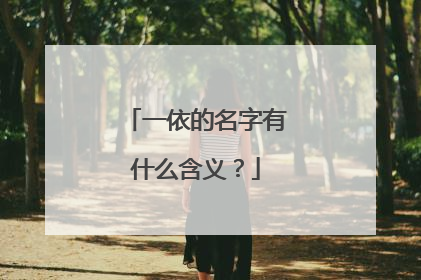 一依的名字有什么含义?