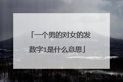 一个男的对女的发数字1是什么意思
