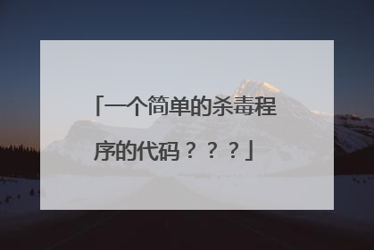 一个简单的杀毒程序的代码？？？