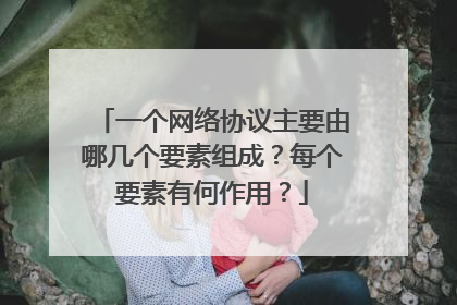 一个网络协议主要由哪几个要素组成?每个要素有何作用?