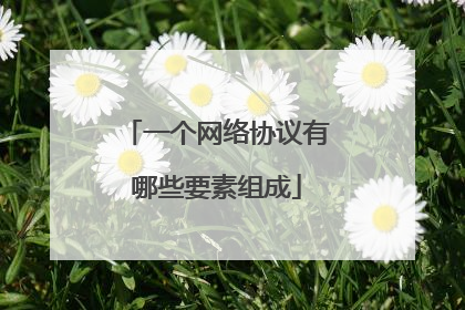 一个网络协议有哪些要素组成