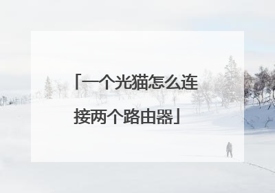 一个光猫怎么连接两个路由器