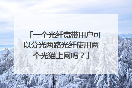 一个光纤宽带用户可以分光两路光纤使用两个光猫上网吗？