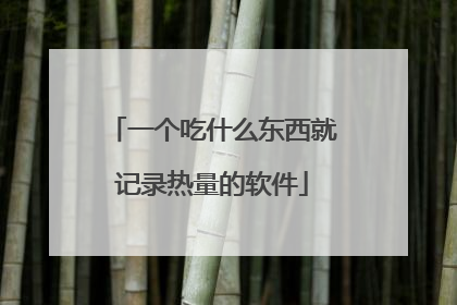 一个吃什么东西就记录热量的软件