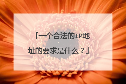 一个合法的IP地址的要求是什么?