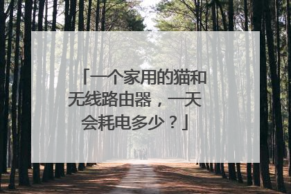 一个家用的猫和无线路由器，一天会耗电多少？