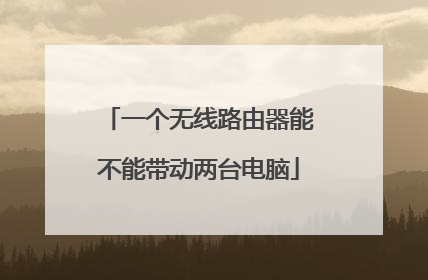 一个无线路由器能不能带动两台电脑