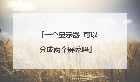 一个显示器 可以分成两个屏幕吗