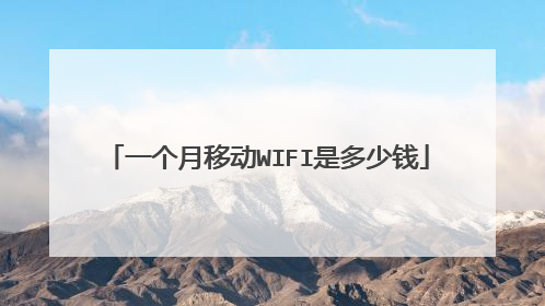 一个月移动WIFI是多少钱