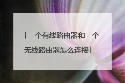 一个有线路由器和一个无线路由器怎么连接