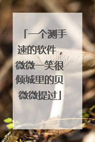 一个测手速的软件，微微一笑很倾城里的贝微微提过