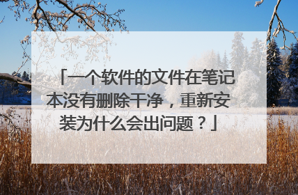 一个软件的文件在笔记本没有删除干净，重新安装为什么会出问题？