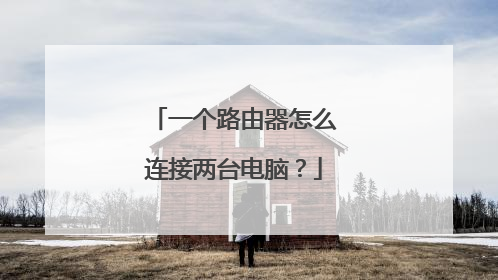 一个路由器怎么连接两台电脑？