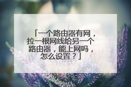 一个路由器有网,拉一根网线给另一个路由器,能上网吗,怎么设置?